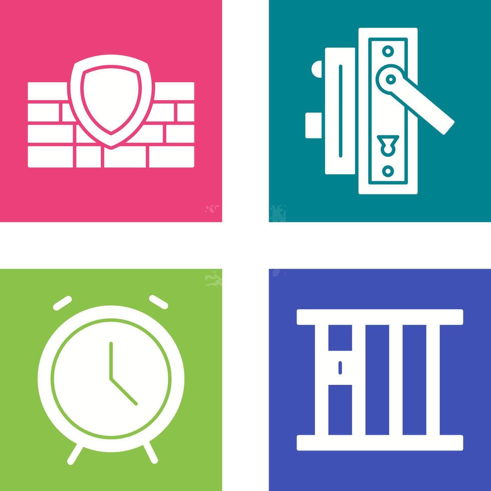 Firewall and Door Handle Icon vector