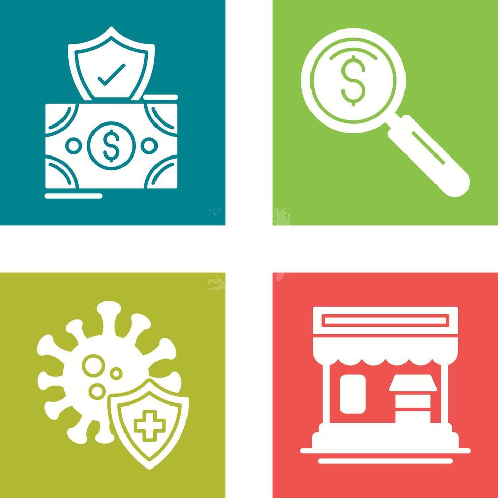 Investment and magnifier Icon vector