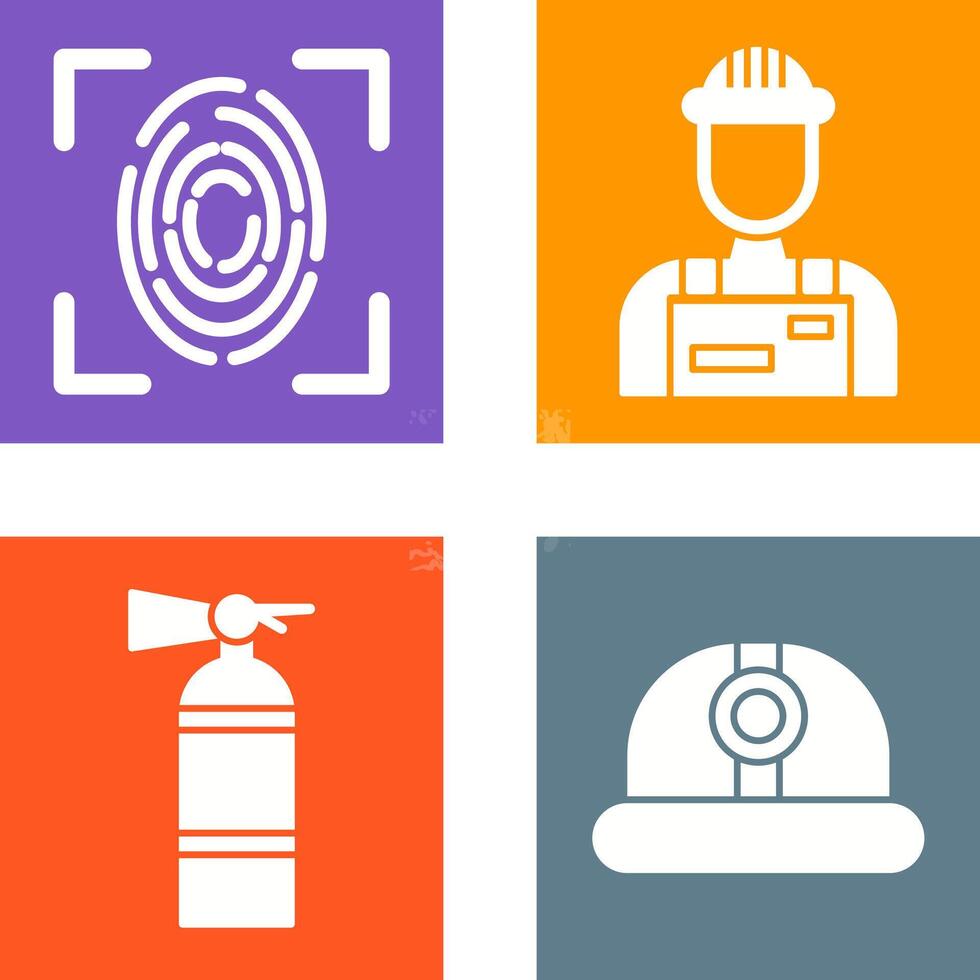 Fingerprint and Riot Police Icon vector