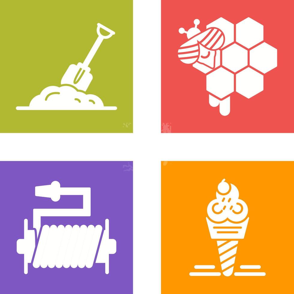 Digging and Honeycomb Icon vector