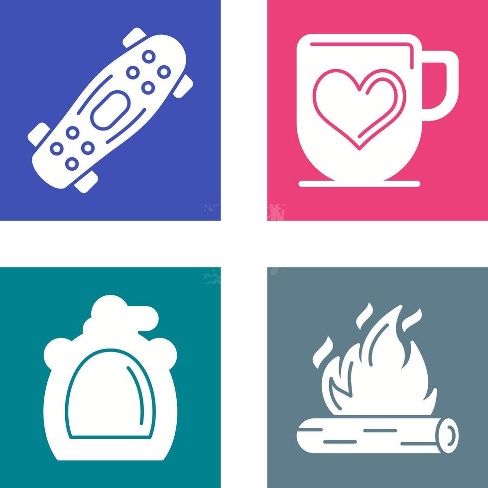 Skateboard and Mug Icon vector