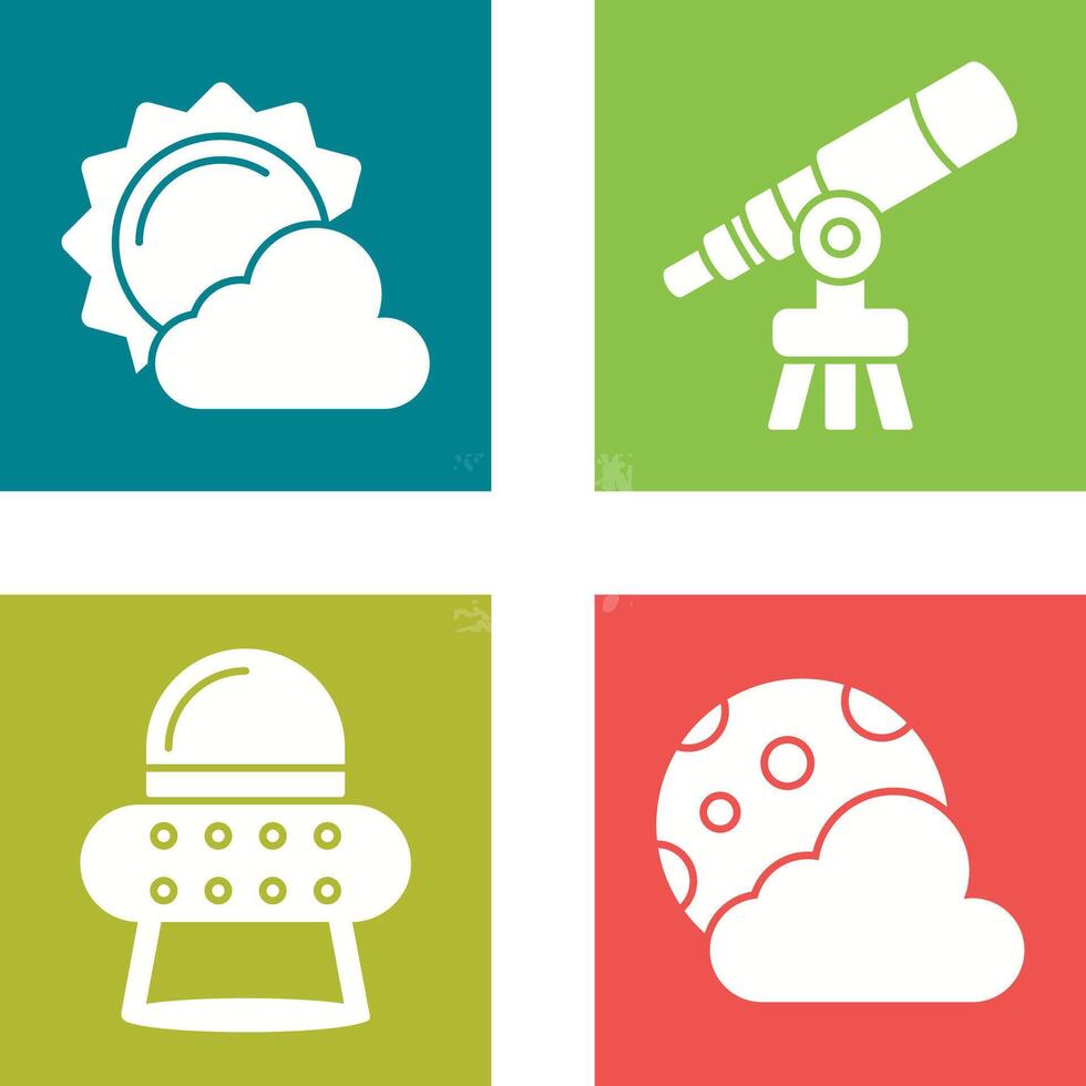 sun and telescope Icon vector