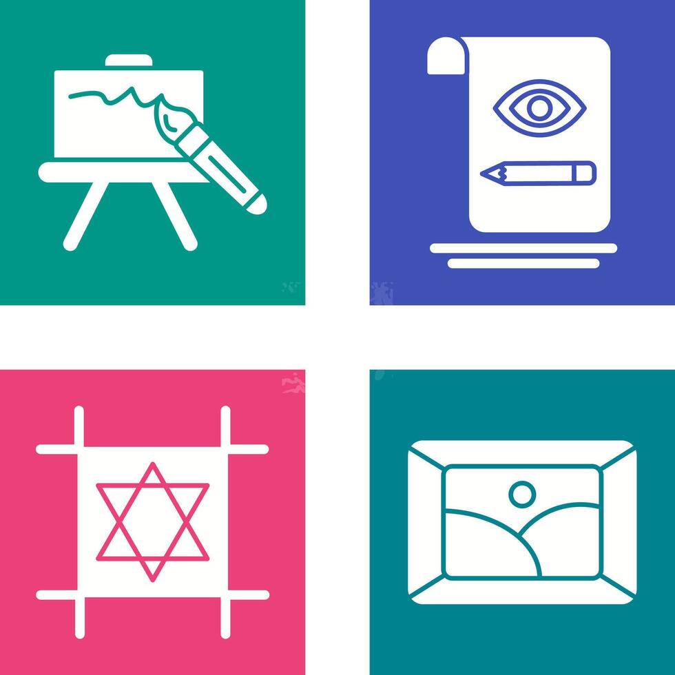 canvas and sketch Icon vector