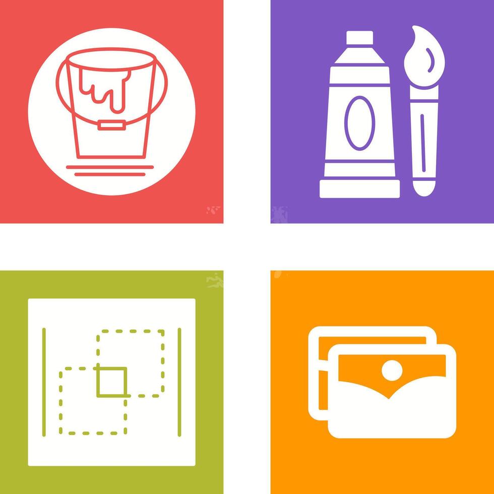 paint bucket and oil paint Icon vector