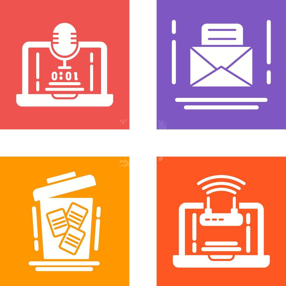 Voice Recorder and Email Icon vector