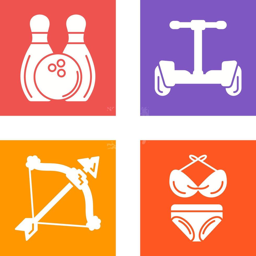 Bowling and Hoverboard Icon vector