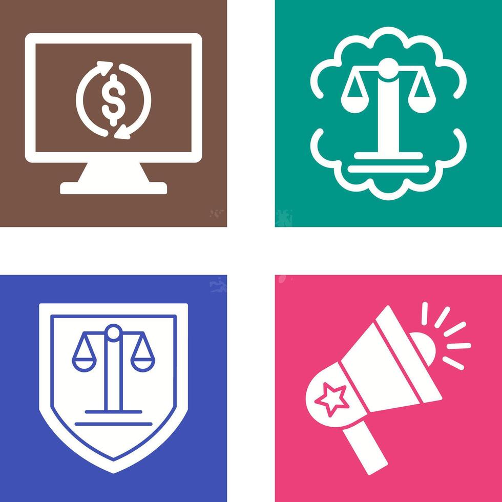 Demonstrator and Justice Scale Icon vector