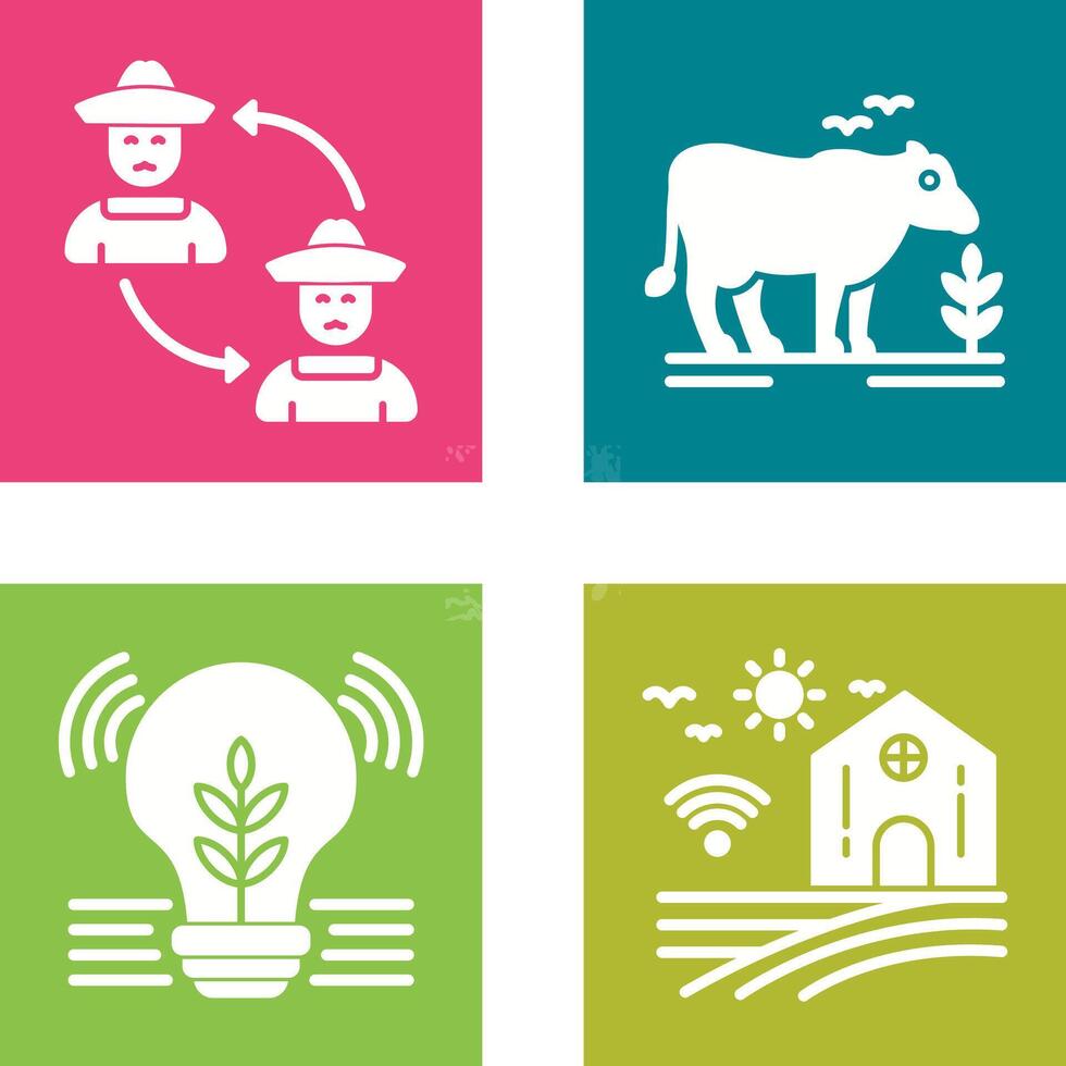 Connect and Cattle Icon vector