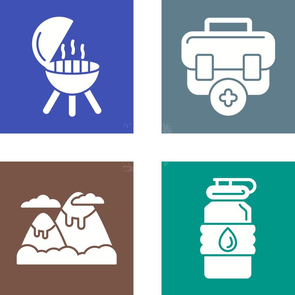 Bbq and First Aid Icon vector