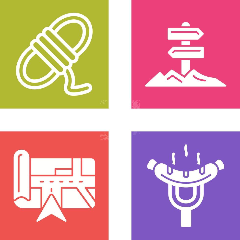 Direction and Rope Icon vector