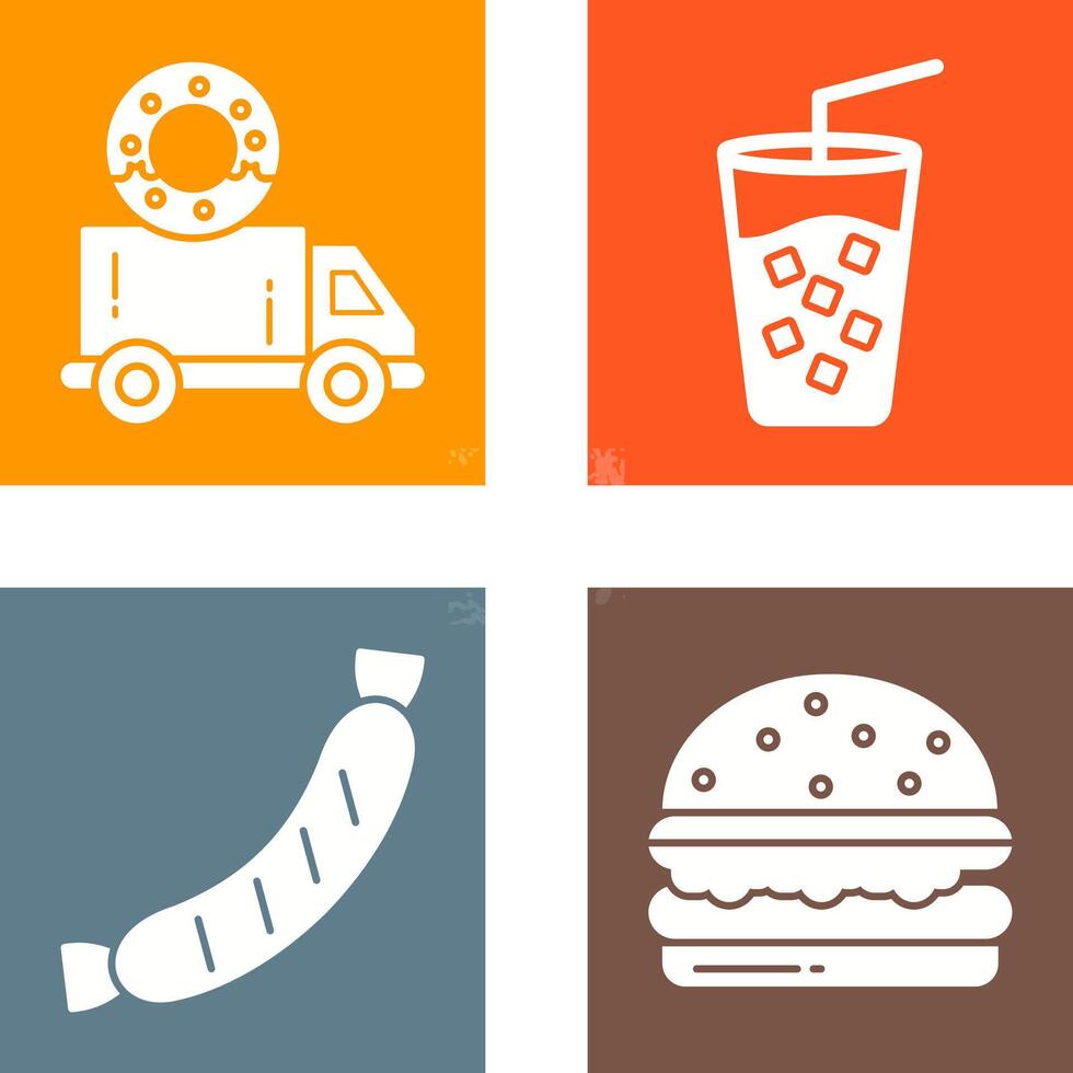 Delivery Truck and Cold Drink Icon vector