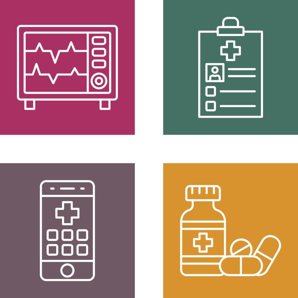 Heart Rate Moniter and Record Icon vector