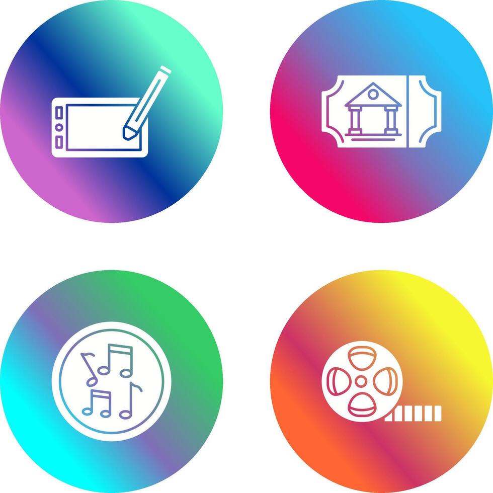 Drawing Tablet and Museum Ticket Icon vector