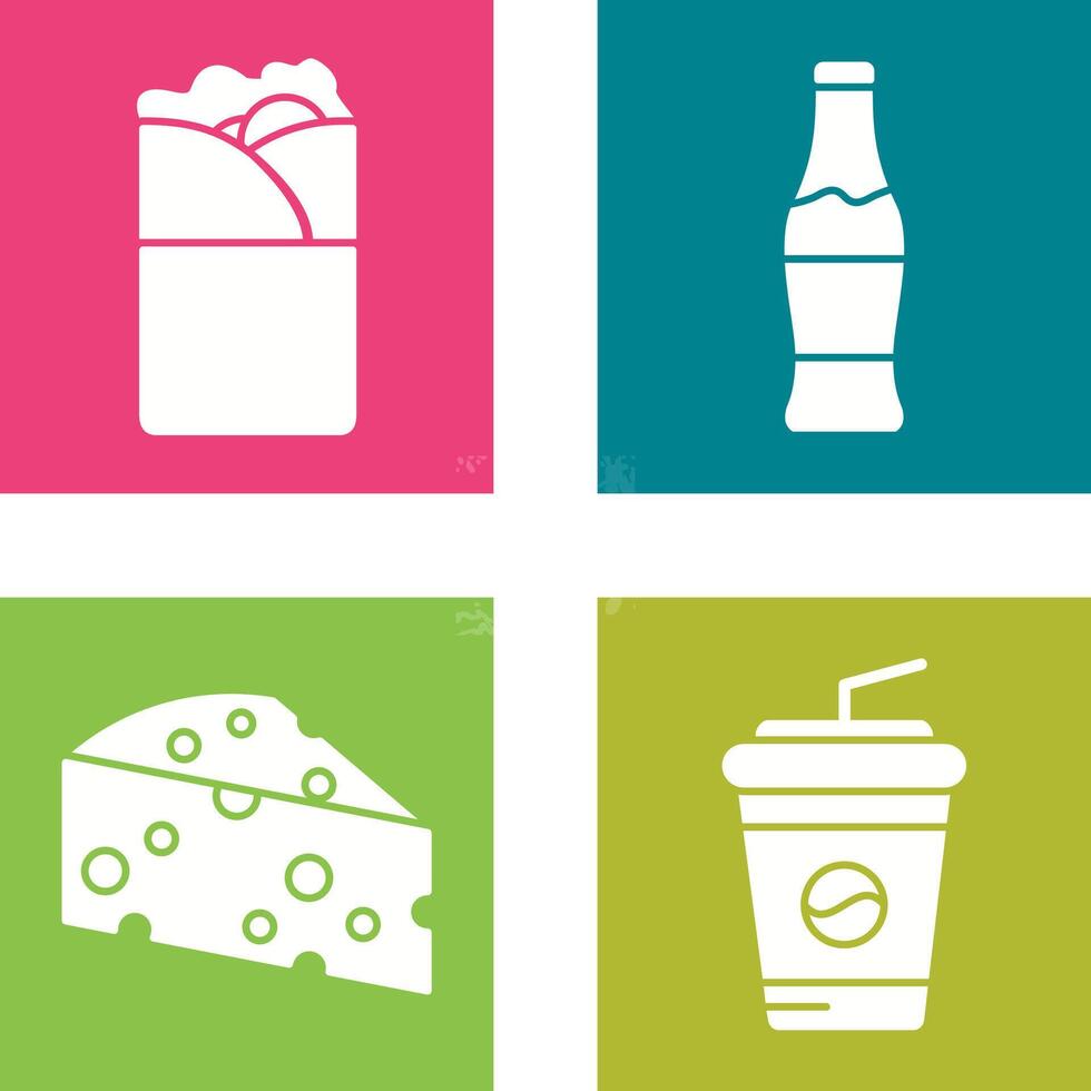 Kebab and Soda Icon vector
