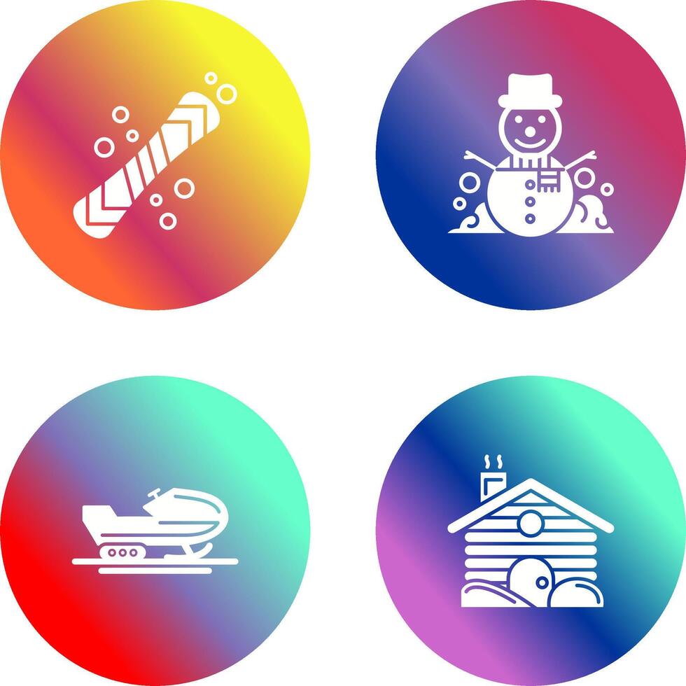 Snowboard and Snowman Icon vector