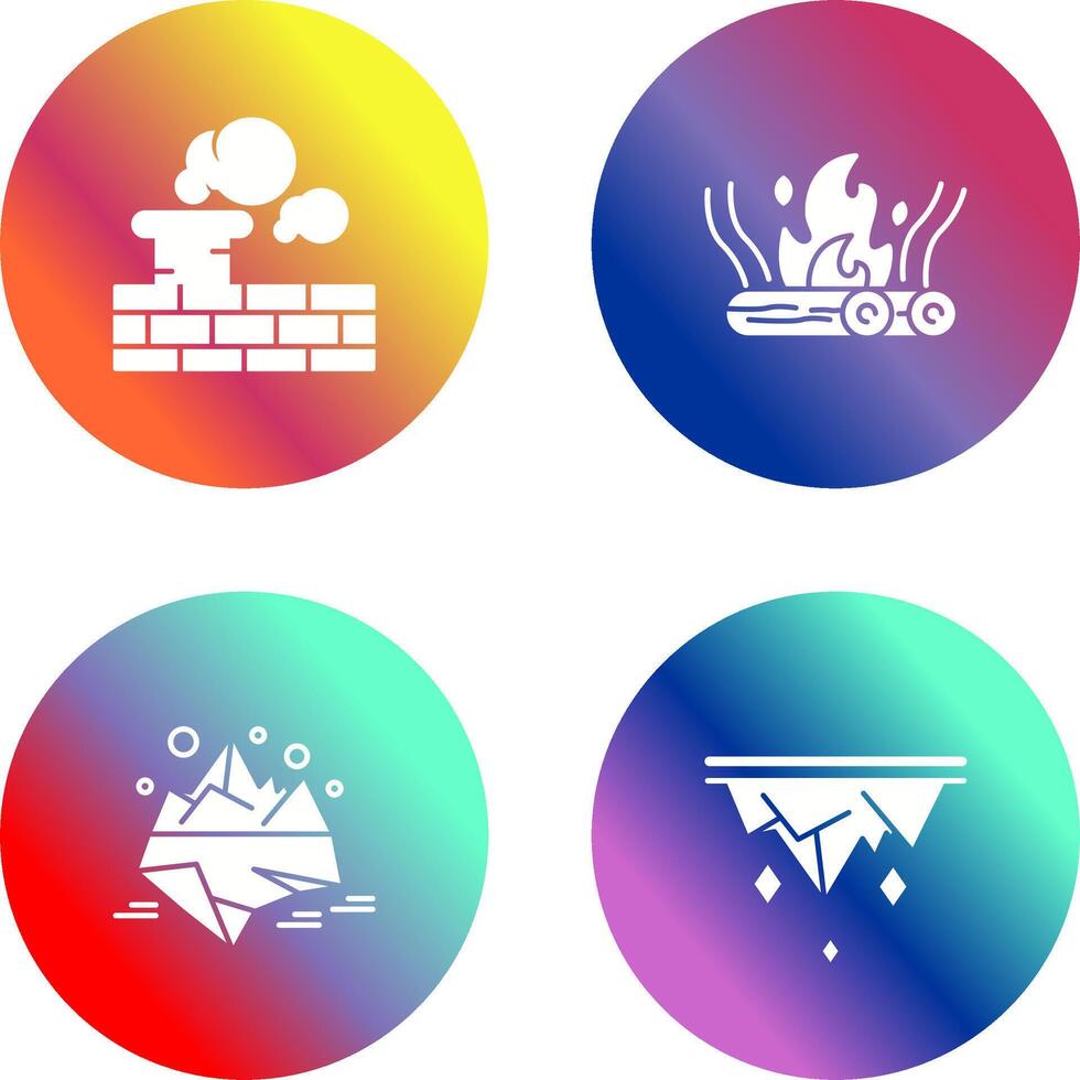 Chimney and Bonfire Icon vector