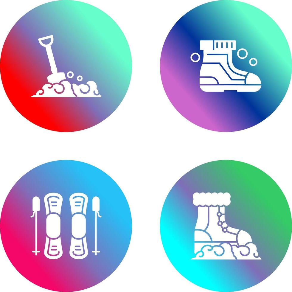 Shovel and Ski Boots Icon vector