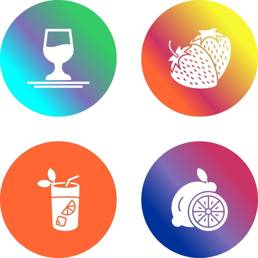 Wine and Strawberry Icon vector