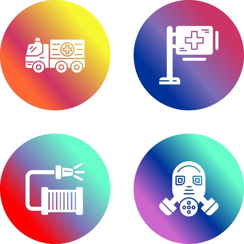 Ambulance and Hospital Sign Icon vector