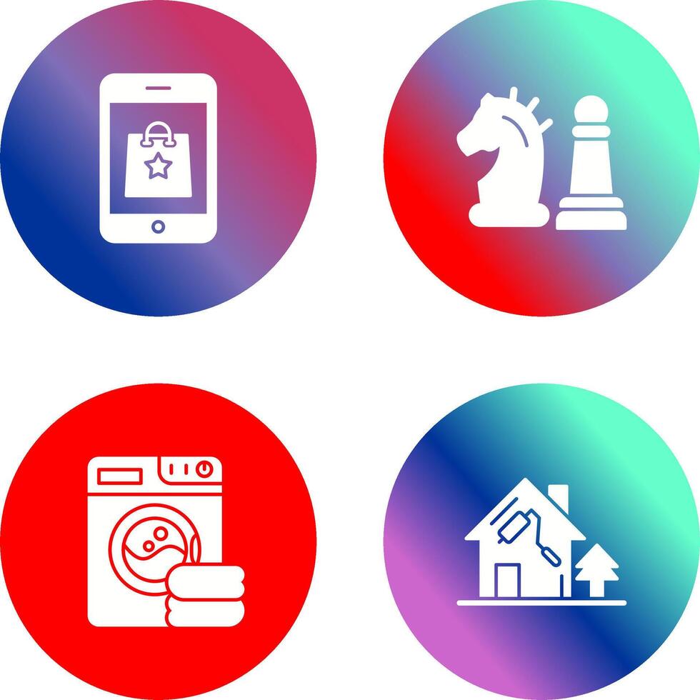 Online Shopping and Chess Piece Icon vector