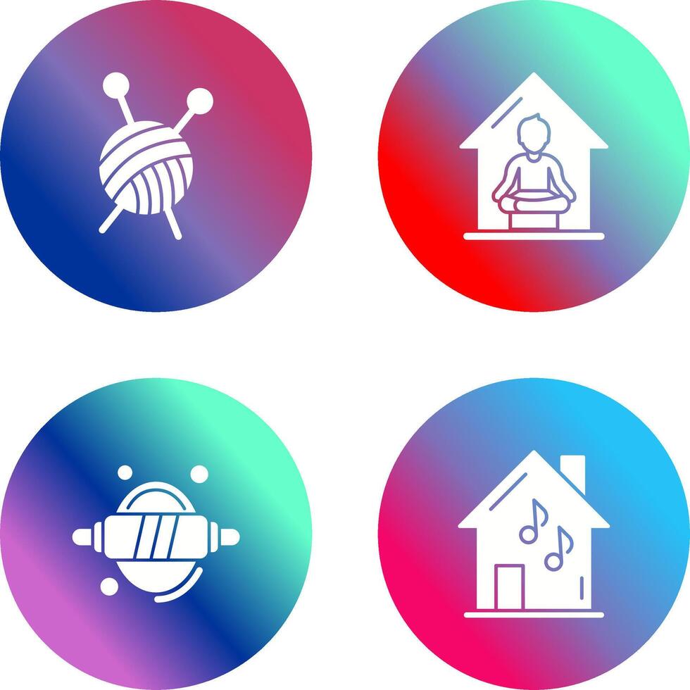 Knitting and Yoga At home Icon vector