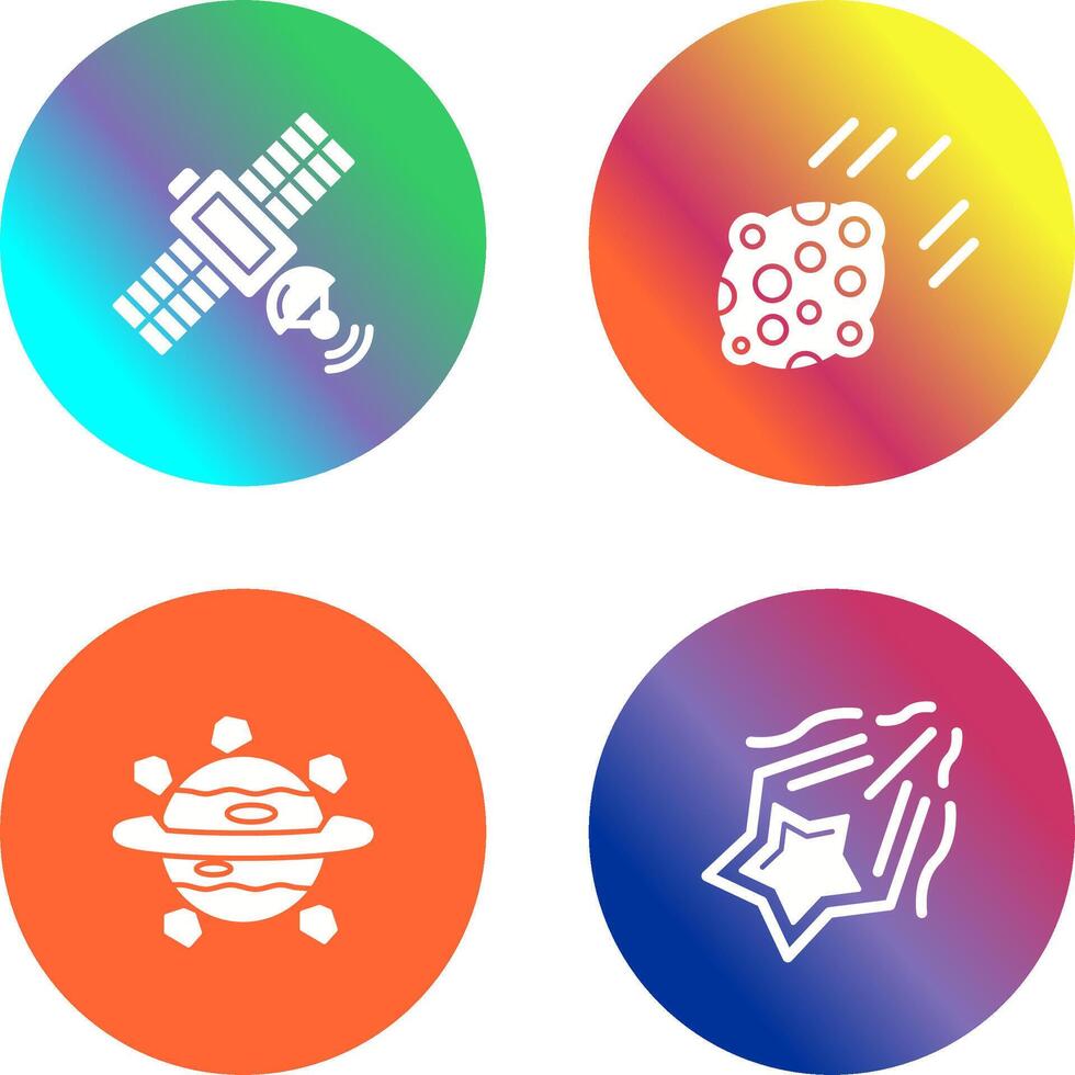 satelite and asteroid Icon vector