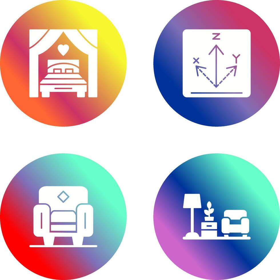 Bed and Axis Icon vector
