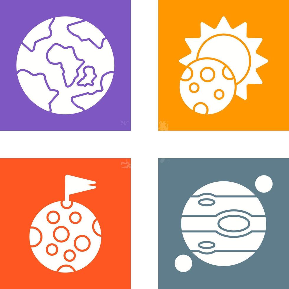 earth and eclipse Icon vector