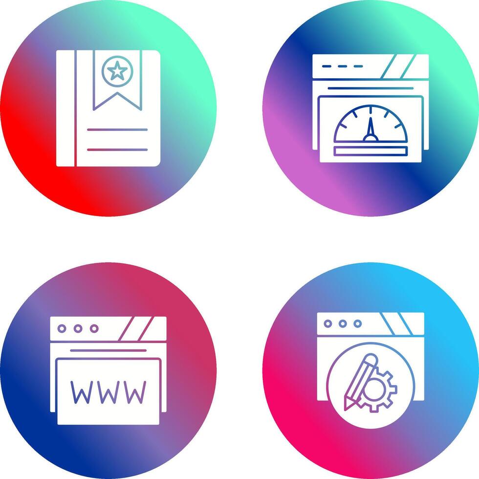 Bookmark and Speedometer Icon vector