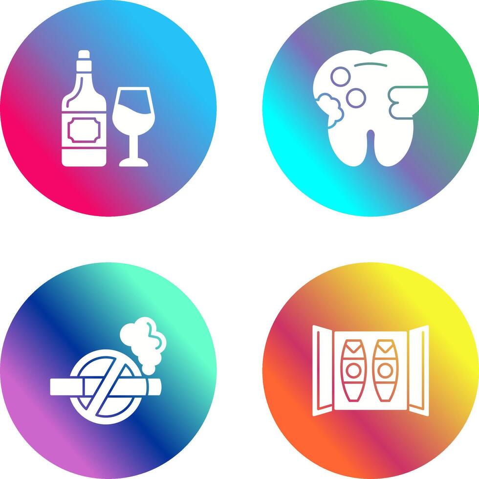 vino y caries icono vector