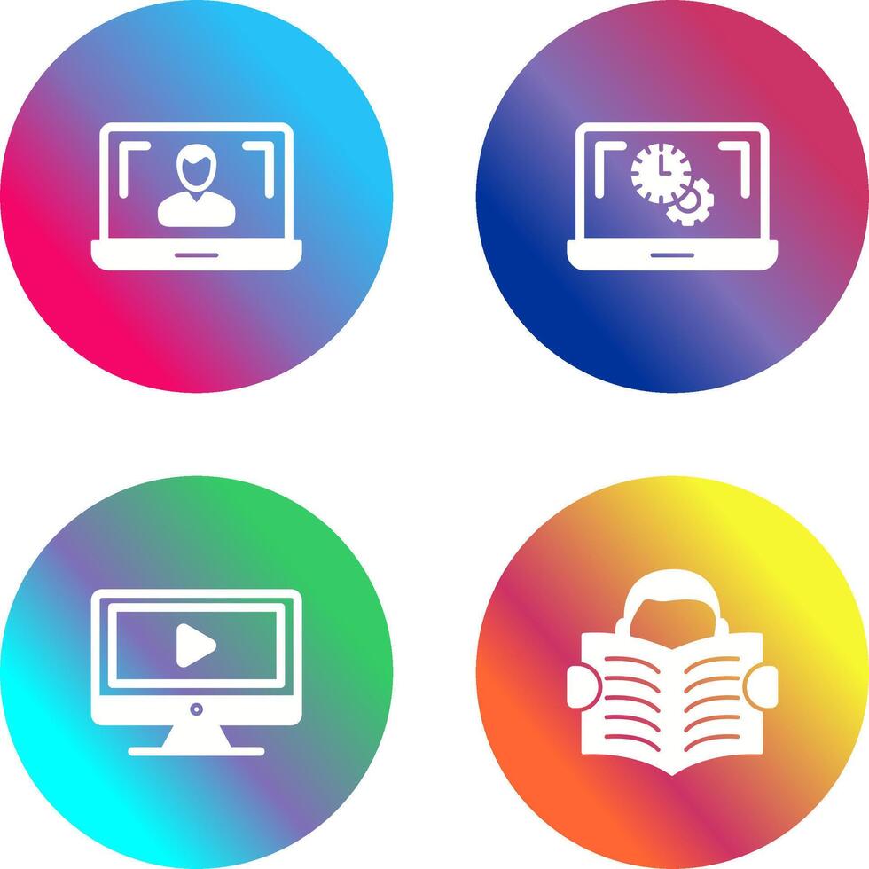 Flex Time and Online Lesson Icon vector
