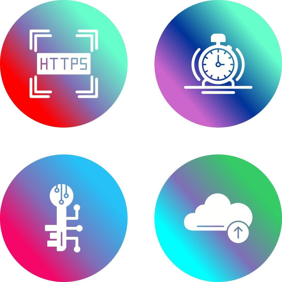 Https and Alarm Icon vector