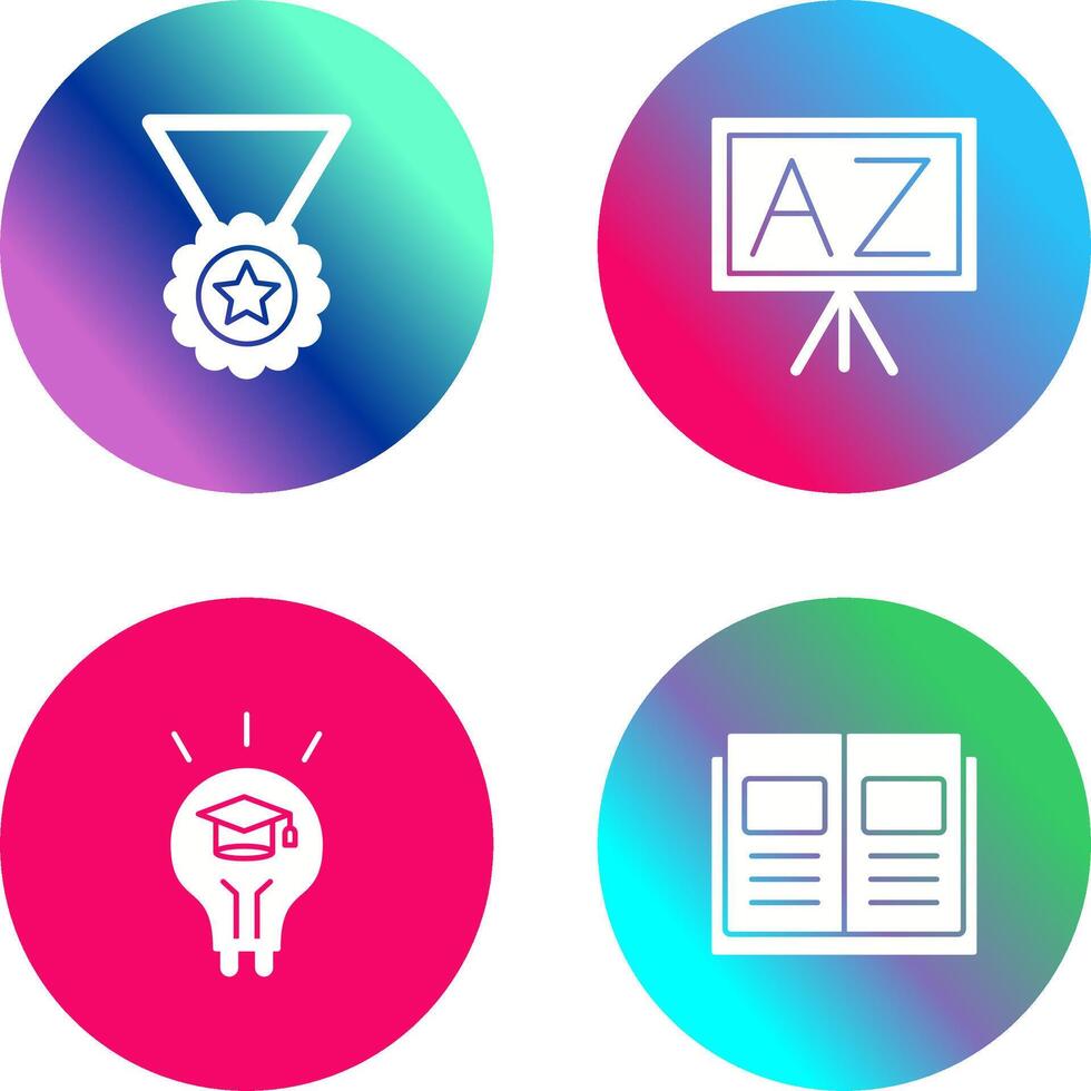Medal and From A To Z Icon vector