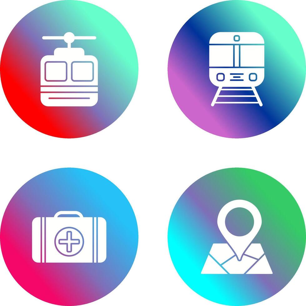 Cable car and Train Icon vector