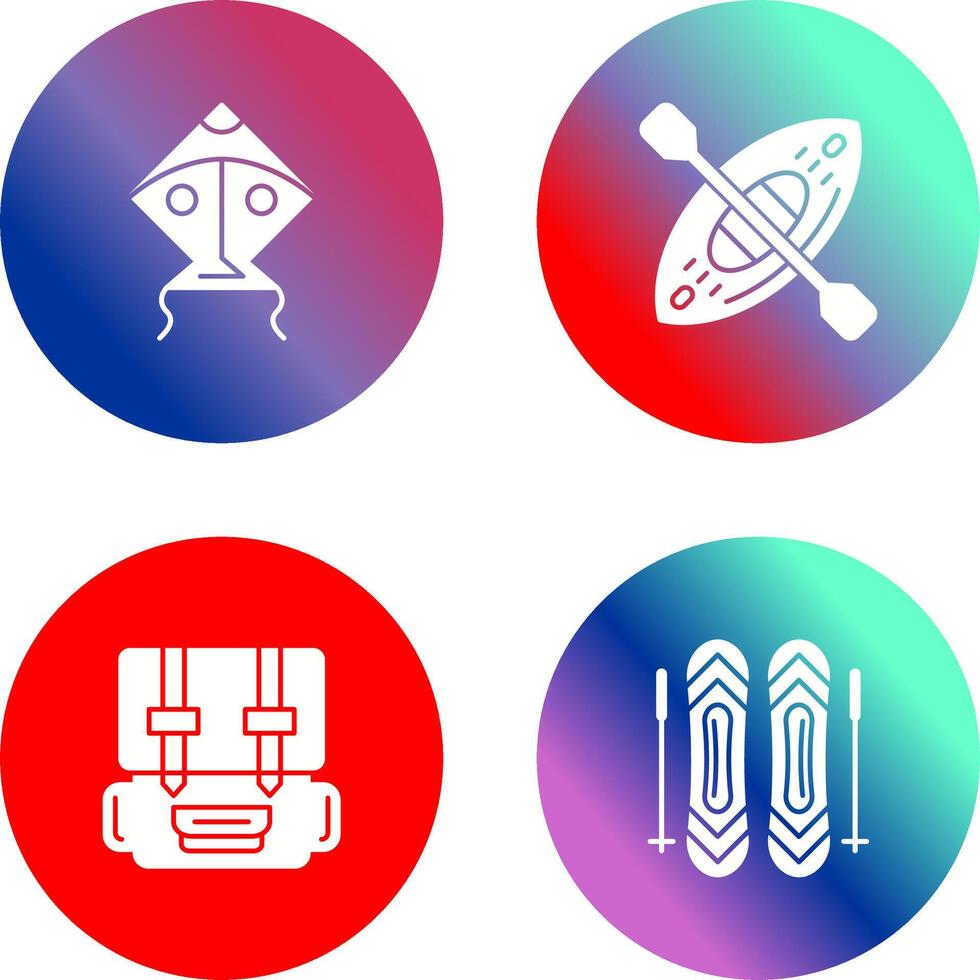 Kite and Kayak Icon vector