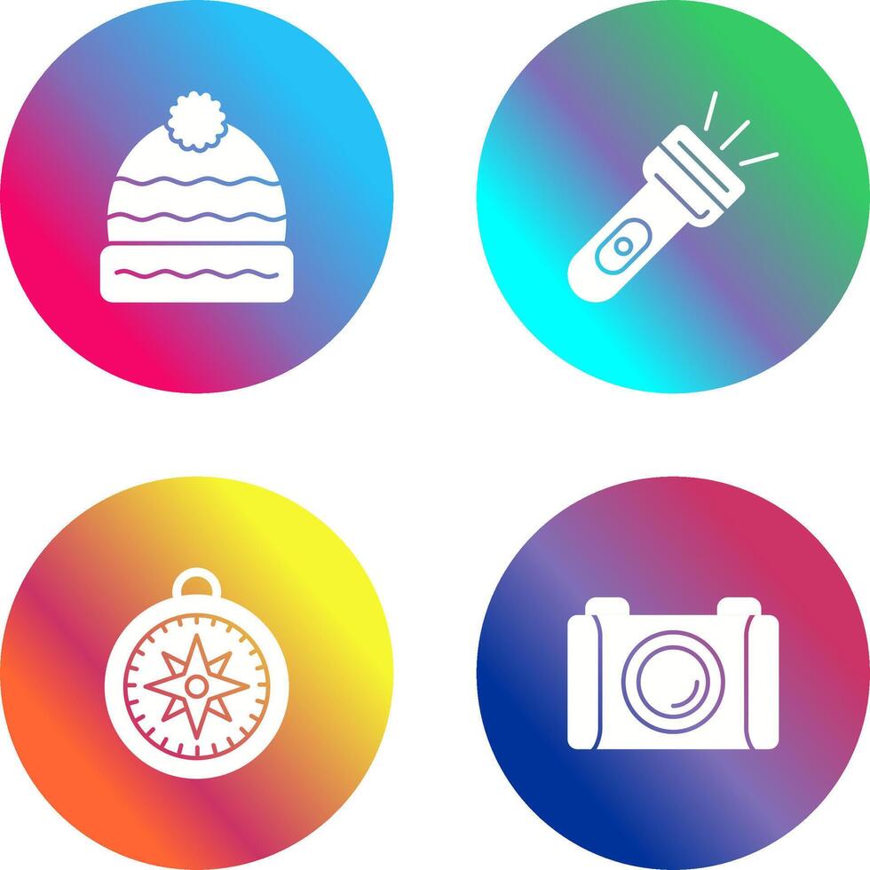 Winter Hat and Flash Light Icon vector