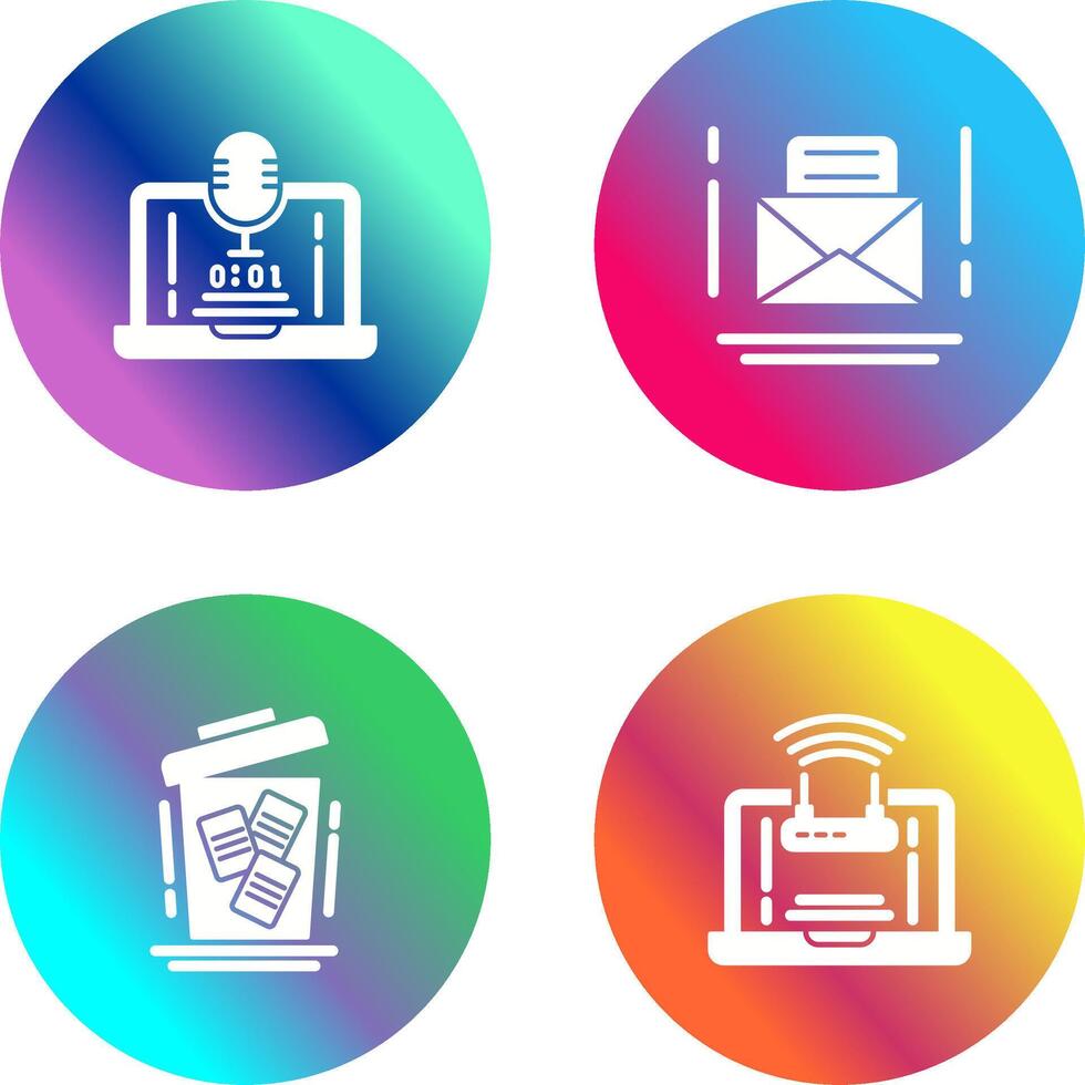 Voice Recorder and Email Icon vector