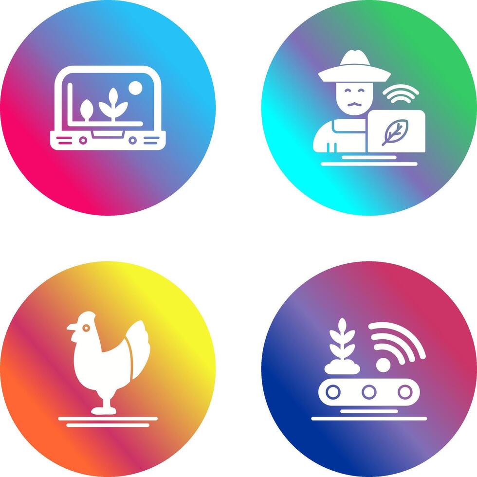 Smart Farm and Farmer Icon vector