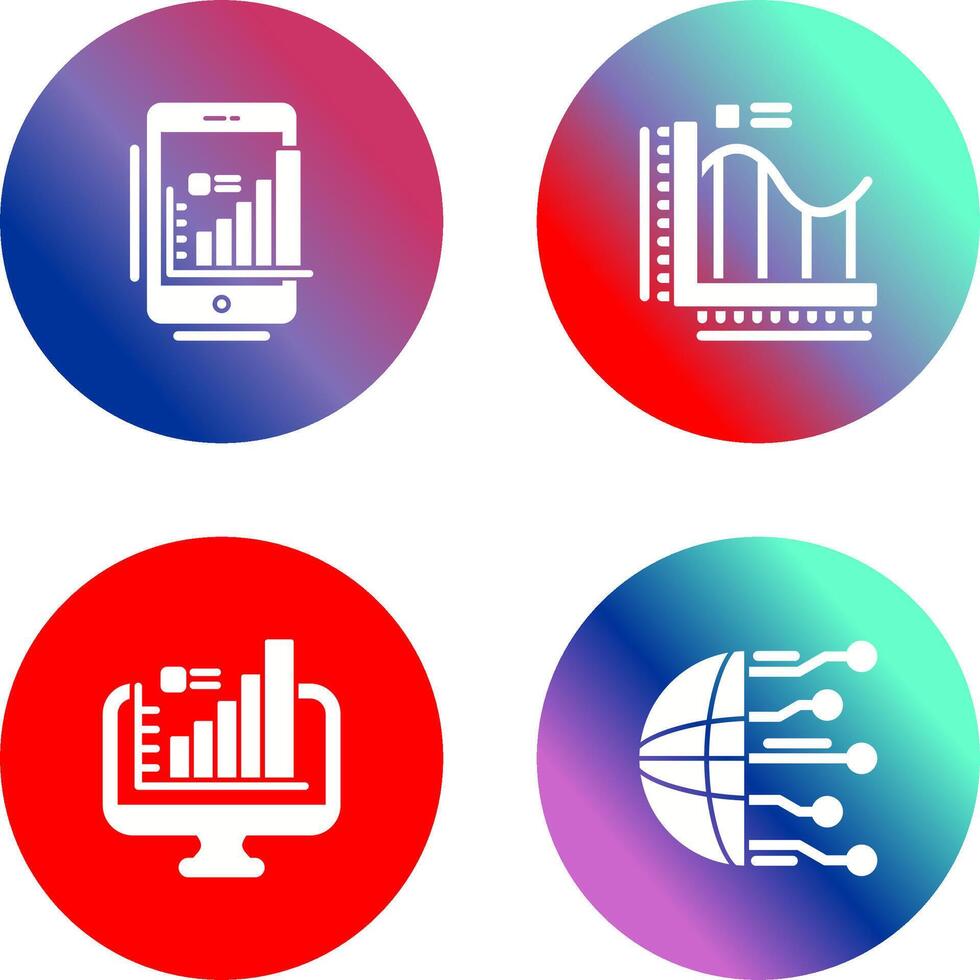 Mobile and Bar Chart Icon vector