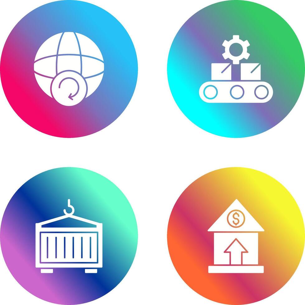 Earth and Conveyor Belt Icon vector