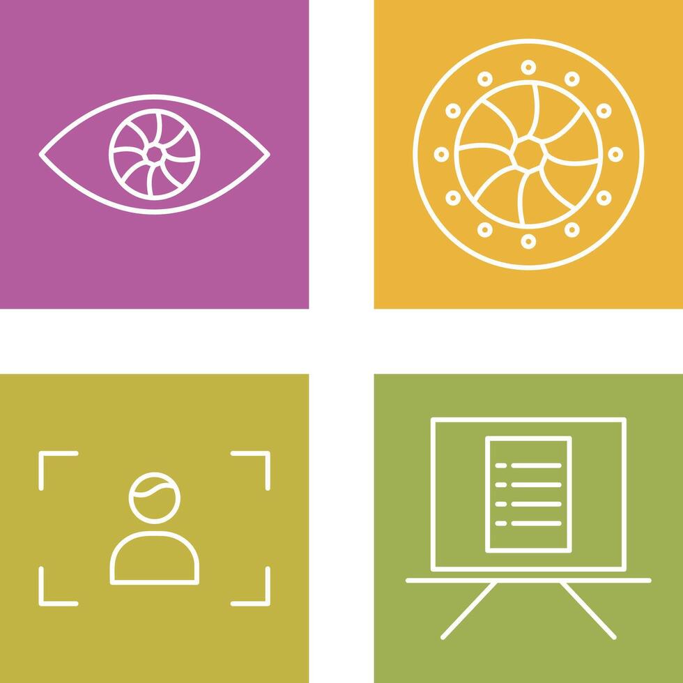 eye and optical diaphram Icon vector