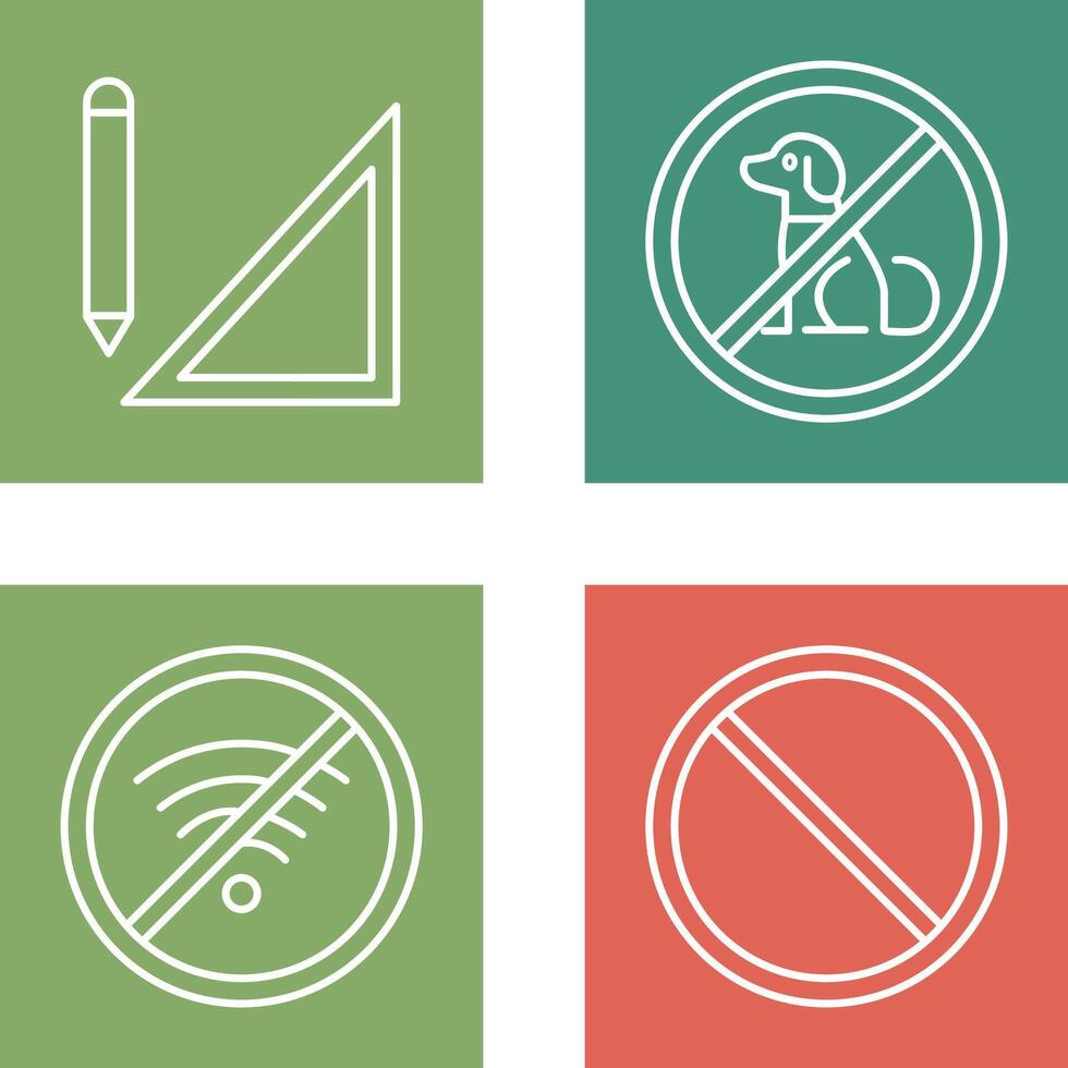 drawing tools and no pets Icon vector