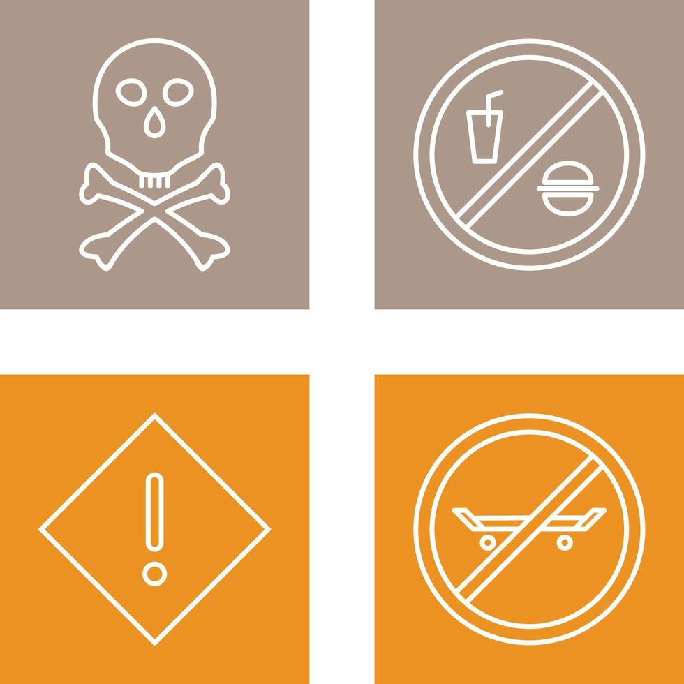 death sign and no foods or drink Icon vector