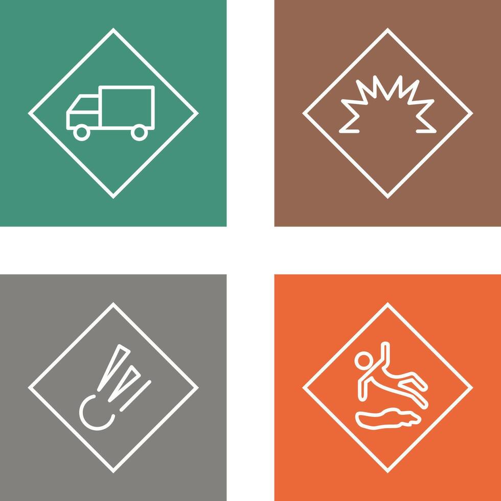 dangerous vehicle and danger of welding Icon vector