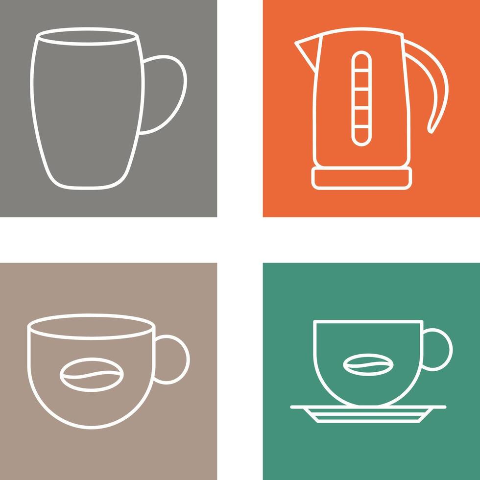 mug and kettle Icon vector