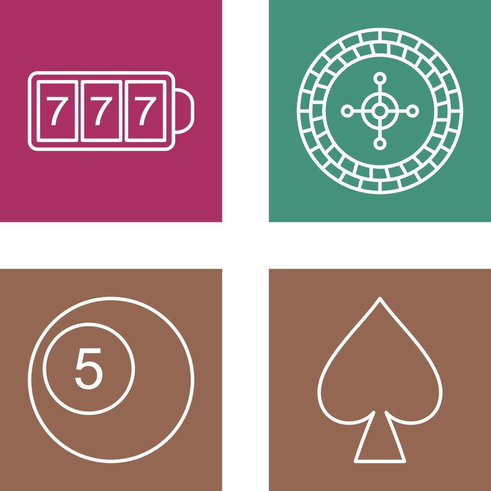 slot machine with sevens and roulette Icon vector