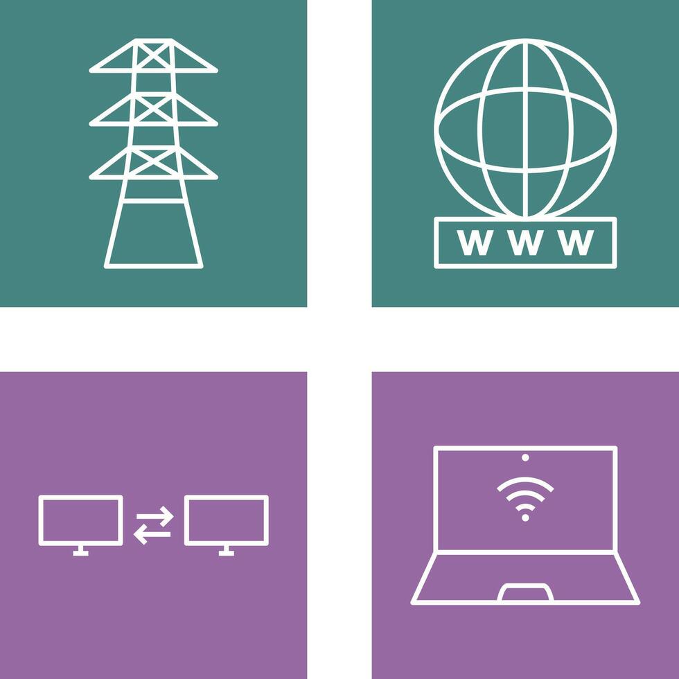 tower and world wide web Icon vector