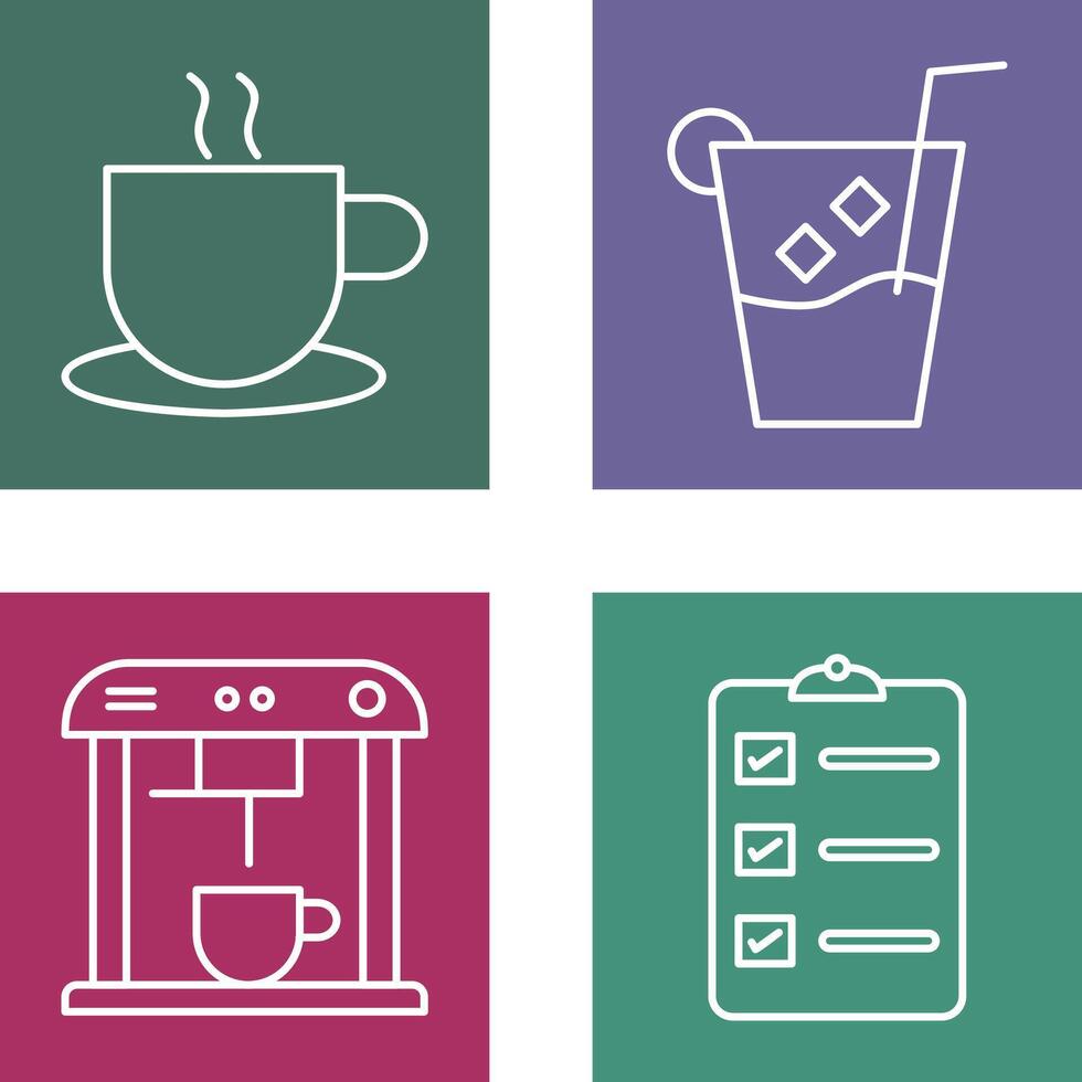 hot coffee and whiskey sour Icon vector