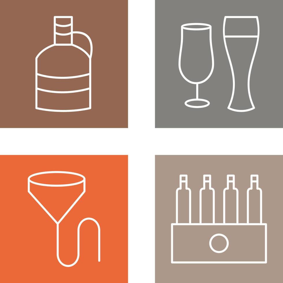 moon shine and beer glasses Icon vector