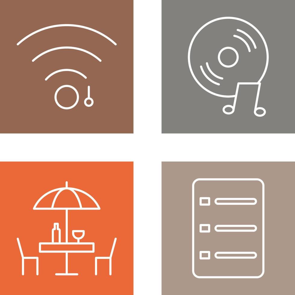wifi sign and music cd Icon vector